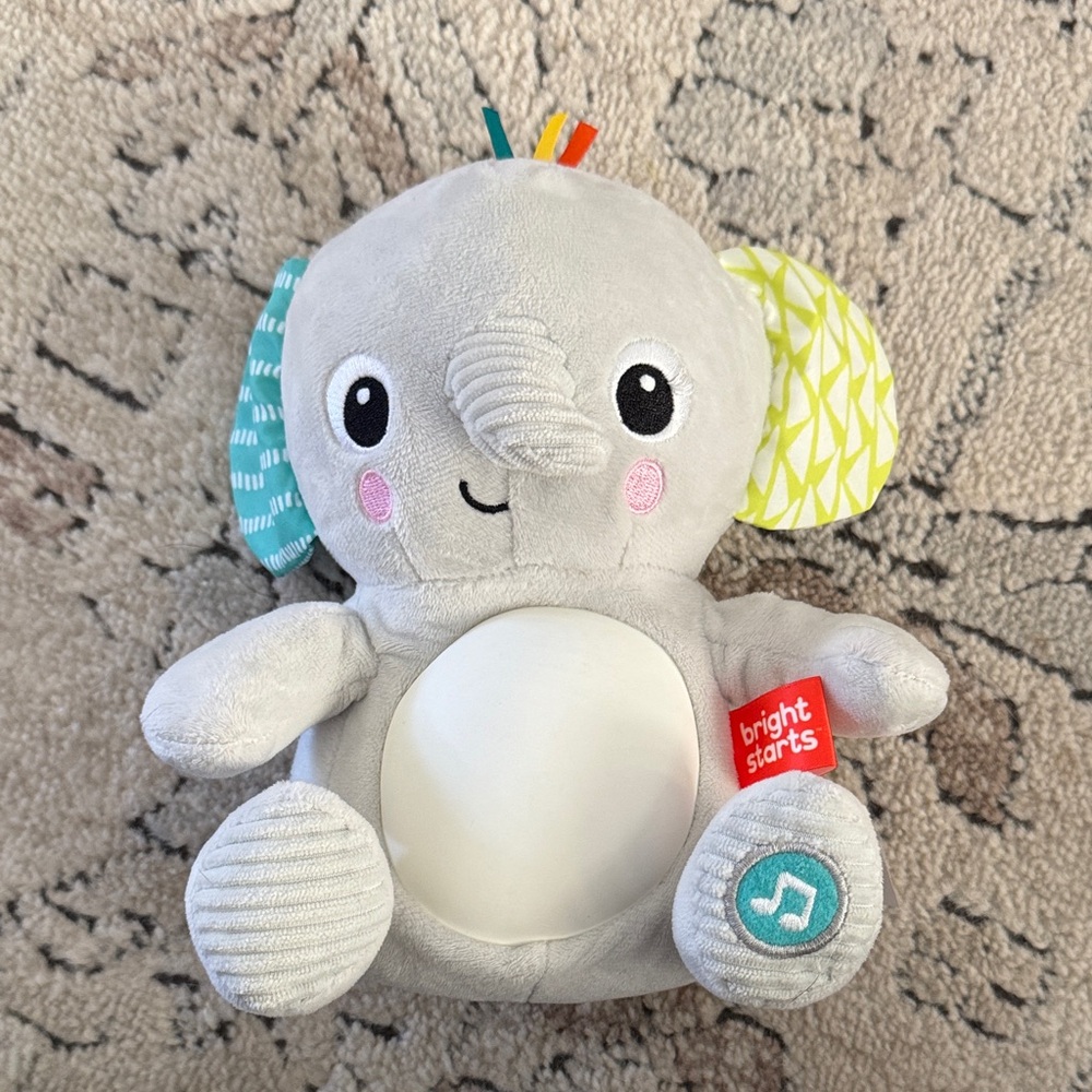 Bright Starts Soft Gray Elephant Plush Toy